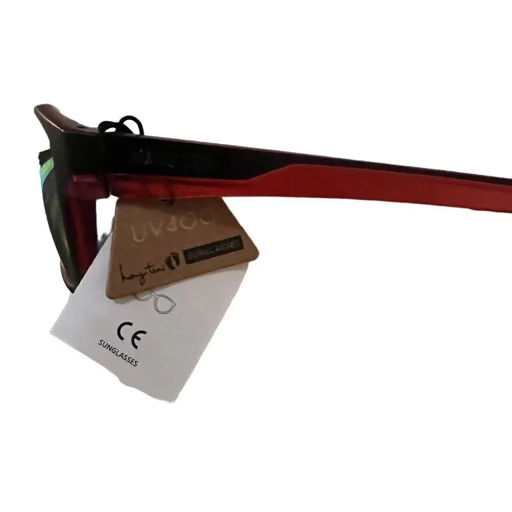 Hang Ten UV 400 Polarized Red Mirrored Sport Sunglasses unisex